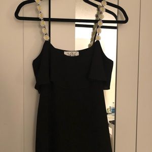 NEVER WORN!! Black blouse, sunflower strap